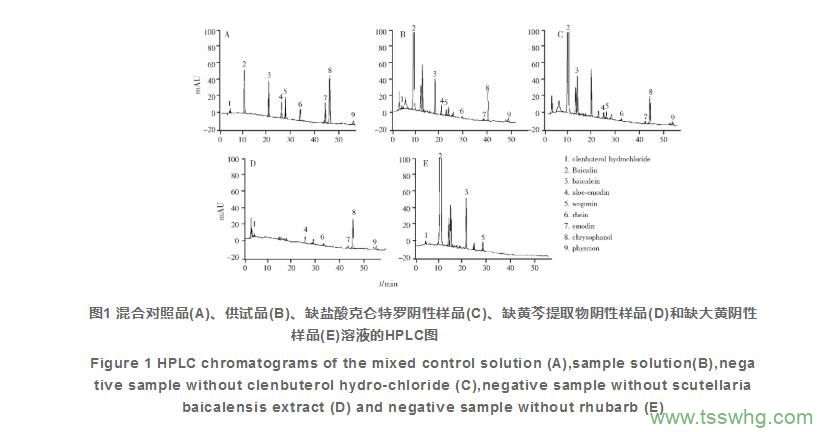 HPLC同時測定喘舒片中的9種成分