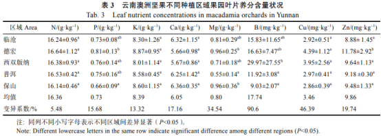 云南澳洲堅(jiān)果園土壤和葉片養(yǎng)分評(píng)價(jià)（二）
